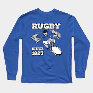 Rugby Comic Style Player Long Sleeve T-Shirt